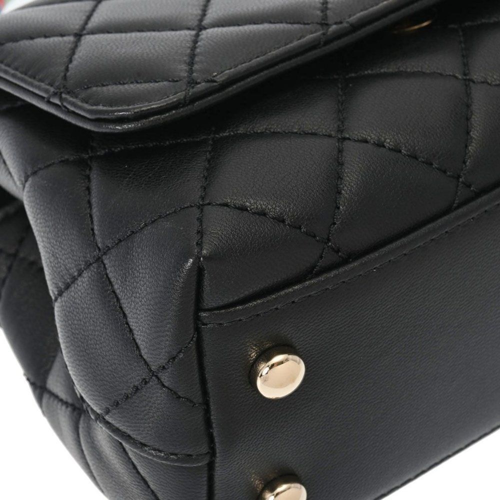 Chanel Black Quilted Chèvre Extra Mini Rainbow Coco Handle Flap Gold Hardware - Picture 8 of 12